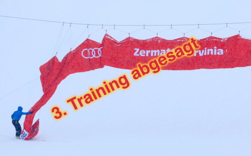 Abräumen in Zermatt: auch das 3. Abfahrtstraining kann nicht stattfinden. – Foto: GEPA pictures