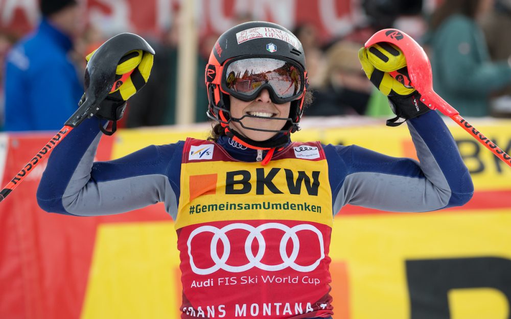 Geschafft: Mit dem Sieg in Crans Montana hat Federica Brignone die Führung im Gesamtweltcup übernommen. – Foto: GEPA pictures