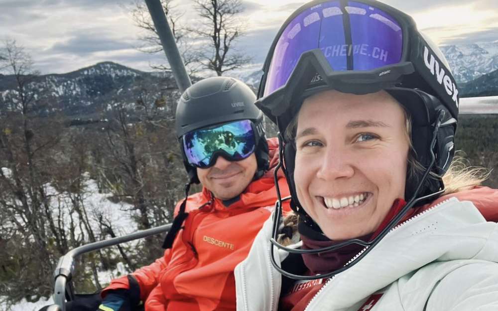 Andrea Ellenberger auf dem Weg nach oben. – Foto: Selfie Andrea Ellenberger