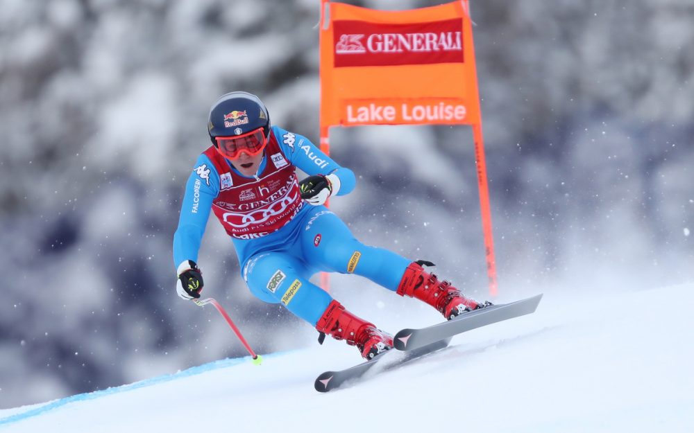 Sofia Goggia – der neue Kopfsponsor verleiht Flügel. Trainingsschnellste in Lake Louise. – Foto: GEPA pictures