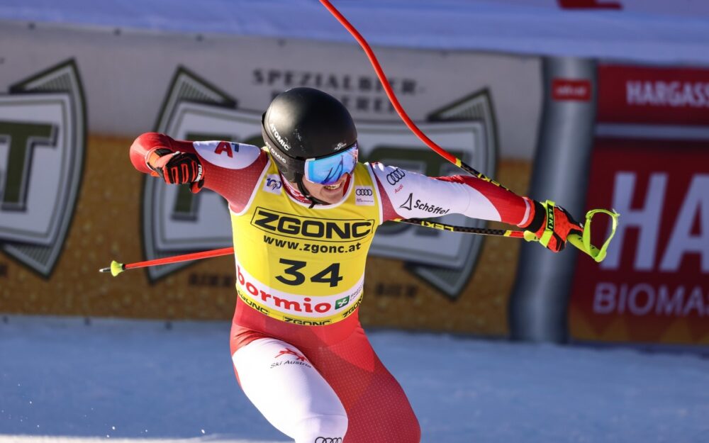 In Bormio freute sich Felix Hacker über eine gelungene Fahrt, auf der Reiteralm kann er sich über den vierten EC-Sieg 2024/25 freuen. – Foto: GEPA pictures