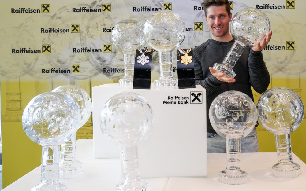 Marcel Hirscher und seine Trophäen – kommen noch weitere hinzu? – Foto: GEPA pictrues