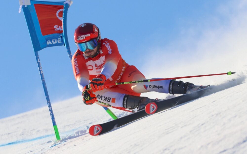 Loic Meillard – unterwegs auf der Chuenisbärgli-Piste. – Foto: GEPA pictures