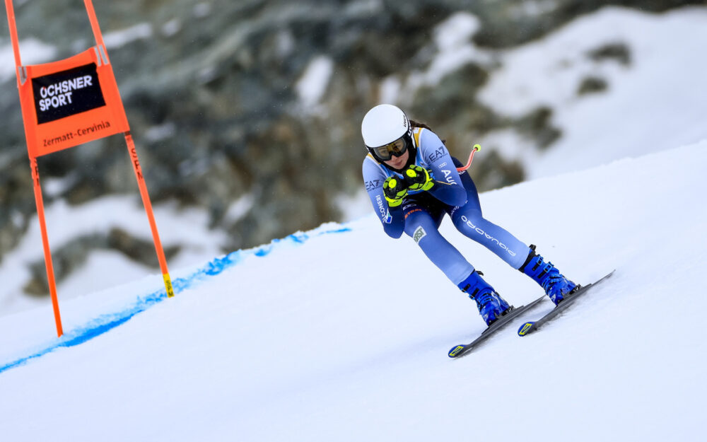 Matilde Lorenzi war eine der Vorfahrerinnen beim Training zur Zermatt-Abfahrt. – Foto: GEPA pictures