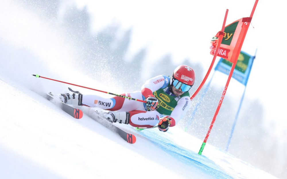 Loic Meillard in Kranjska Gora. – Foto: GEPA pictures