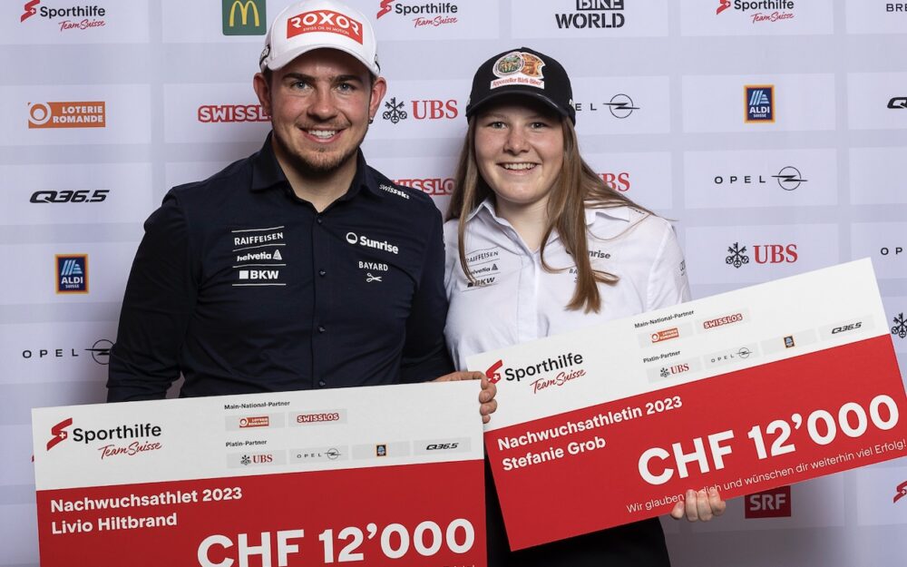 Stefanie Grob und Livio Hiltbrand sind mit den Nachwuchspreis der Sporthilfe ausgezeichnet worden. – Foto: Schweizer Sporthilfe