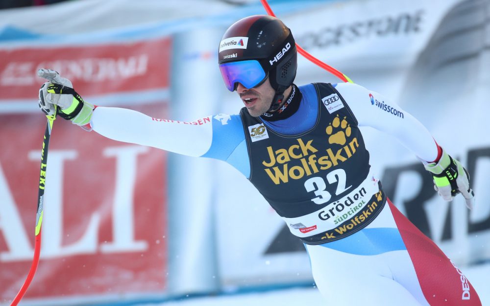 Momentaufnahme 2017: Gilles Roulin freut sich in Val Gardena über den 4. Platz. – Foto: GEPA pictures