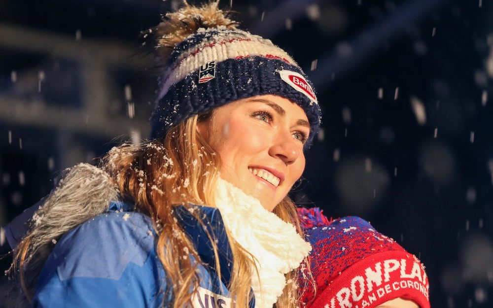 Viel Grund zum Lächeln auch in Kronplatz: Mikaela Shiffrin führt nach dem 1. Lauf des Riesenslaloms. – Foto: GEPA pictures