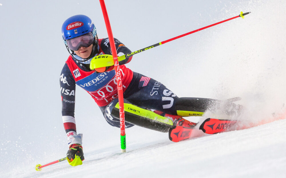 Mikaela Shiffrin war im ersten Lauf des Slalom-Winters 2024/25 die Schnellste. – Foto: GEPA pictures