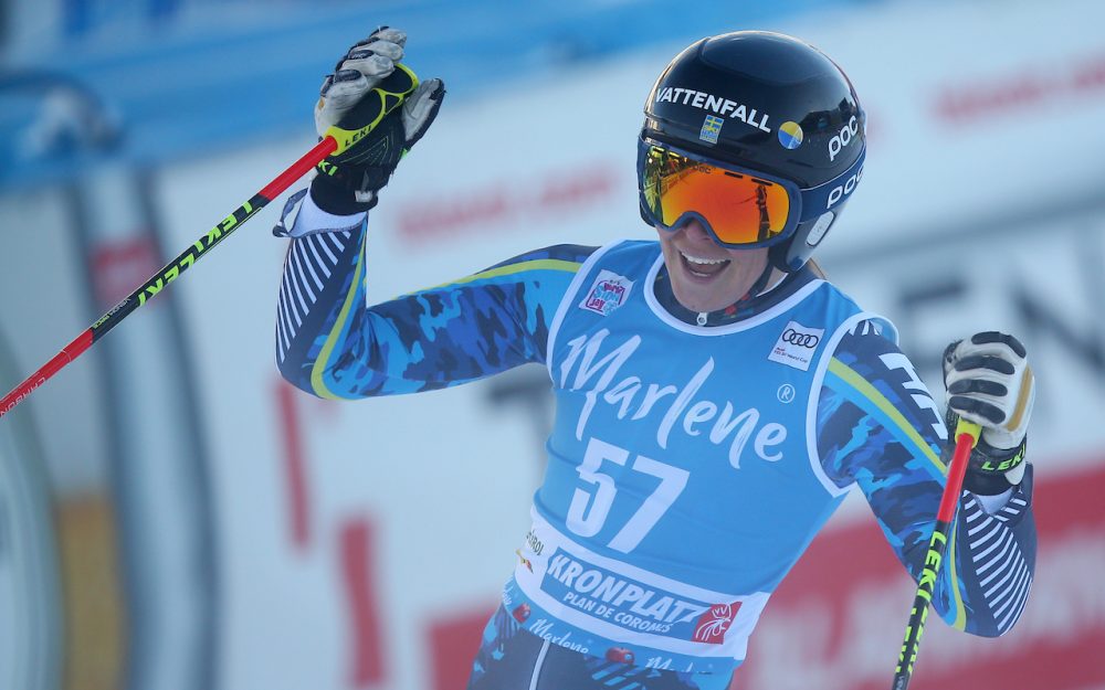 Ylva Staalnacke, hier beim Weltcup-Riesenslalom von Kronplatz, gewinnt das EC-Rennen in Zinal. – Foto: GEPA pictures