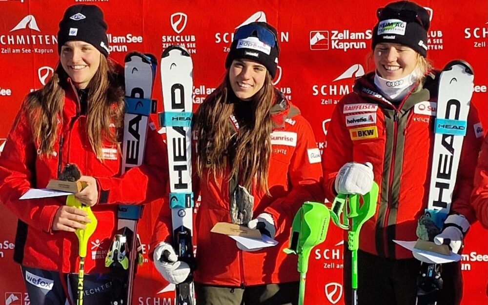 Charlotte Lingg, Eliane Christen und Aline Höpli (v.l.). - Foto: GEPA pictures