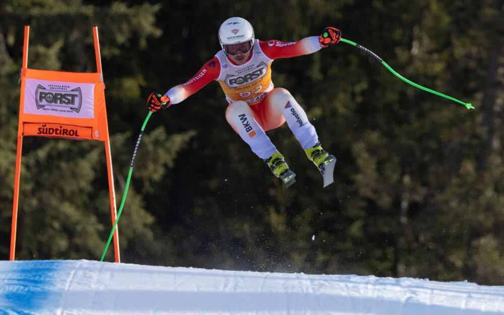 Gael Zulauf anlässlich des Abfahrtstrainings in Val Gardena. – Foto: GEPA pictures